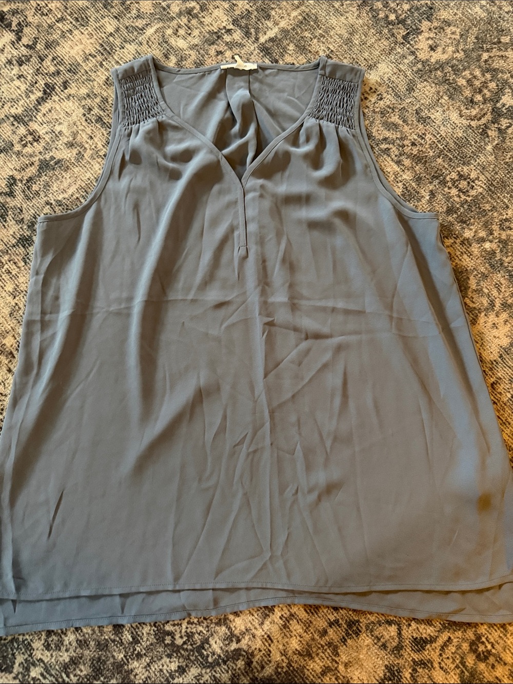 Maurice V-Neck Sleeveless Camisole with Smocked Shoulders